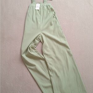 Mint Green Wide-Leg Sleeveless Romper Jumpsuits